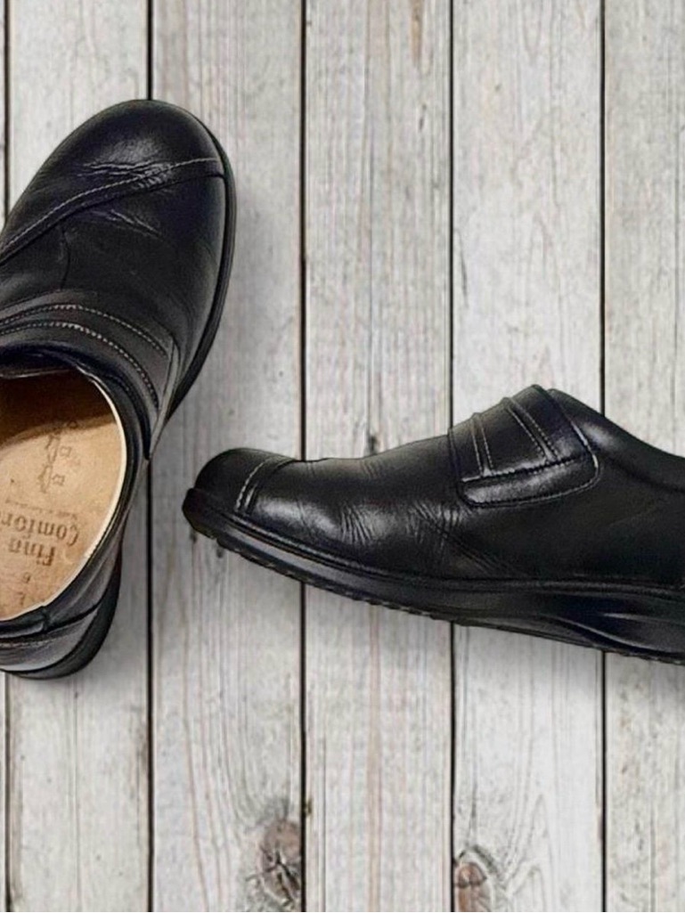 $385 - Black Slip-On Leather Women’s Shoes | Size: 6